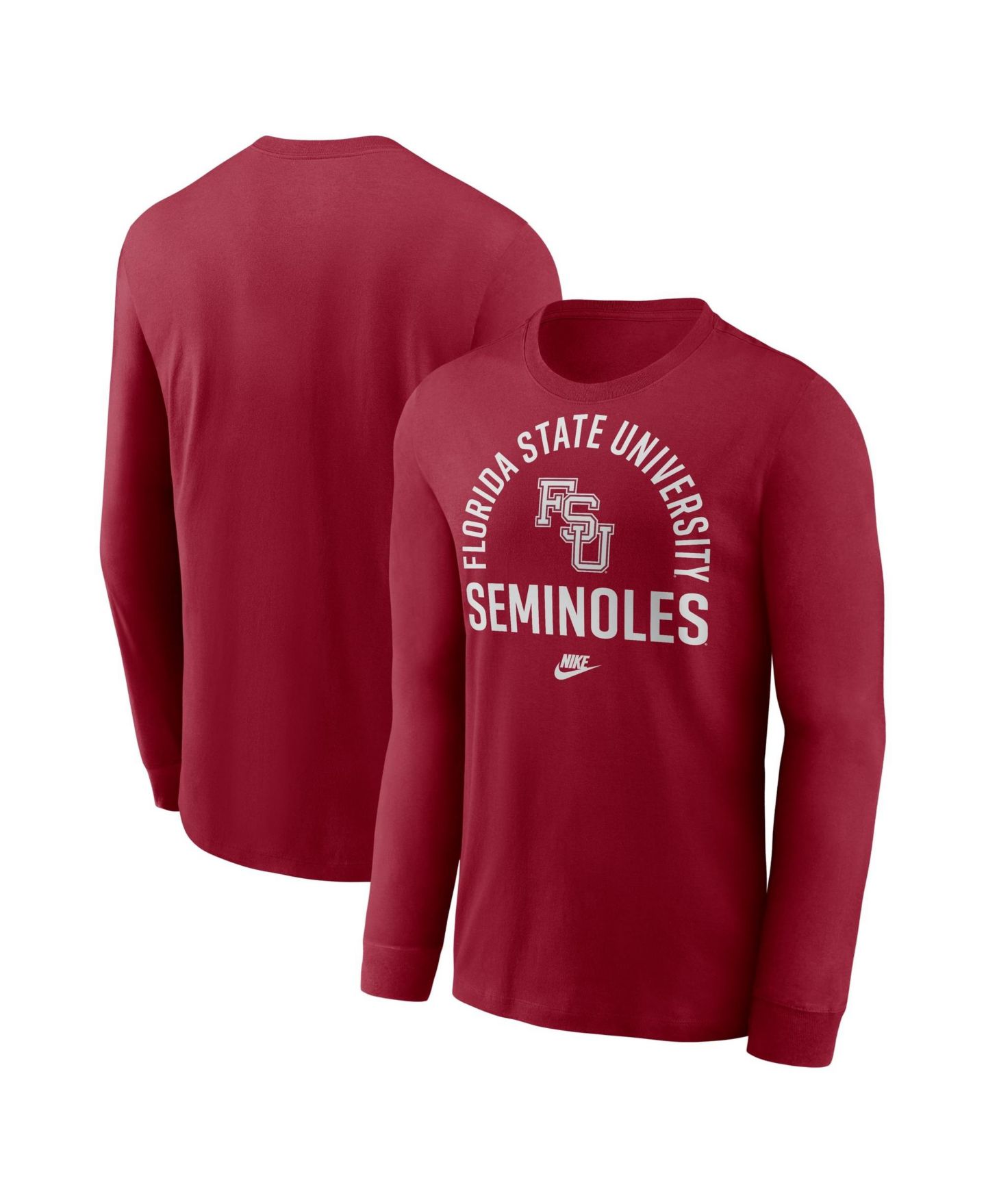 Мужская футболка Nike Garnet Florida State Seminoles Legacy Arched Logo Long-Sleeve — фото 1