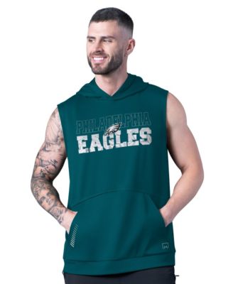 Men's Green Philadelphia Eagles Tri-Blend Rebound Sleeveless Hoodie