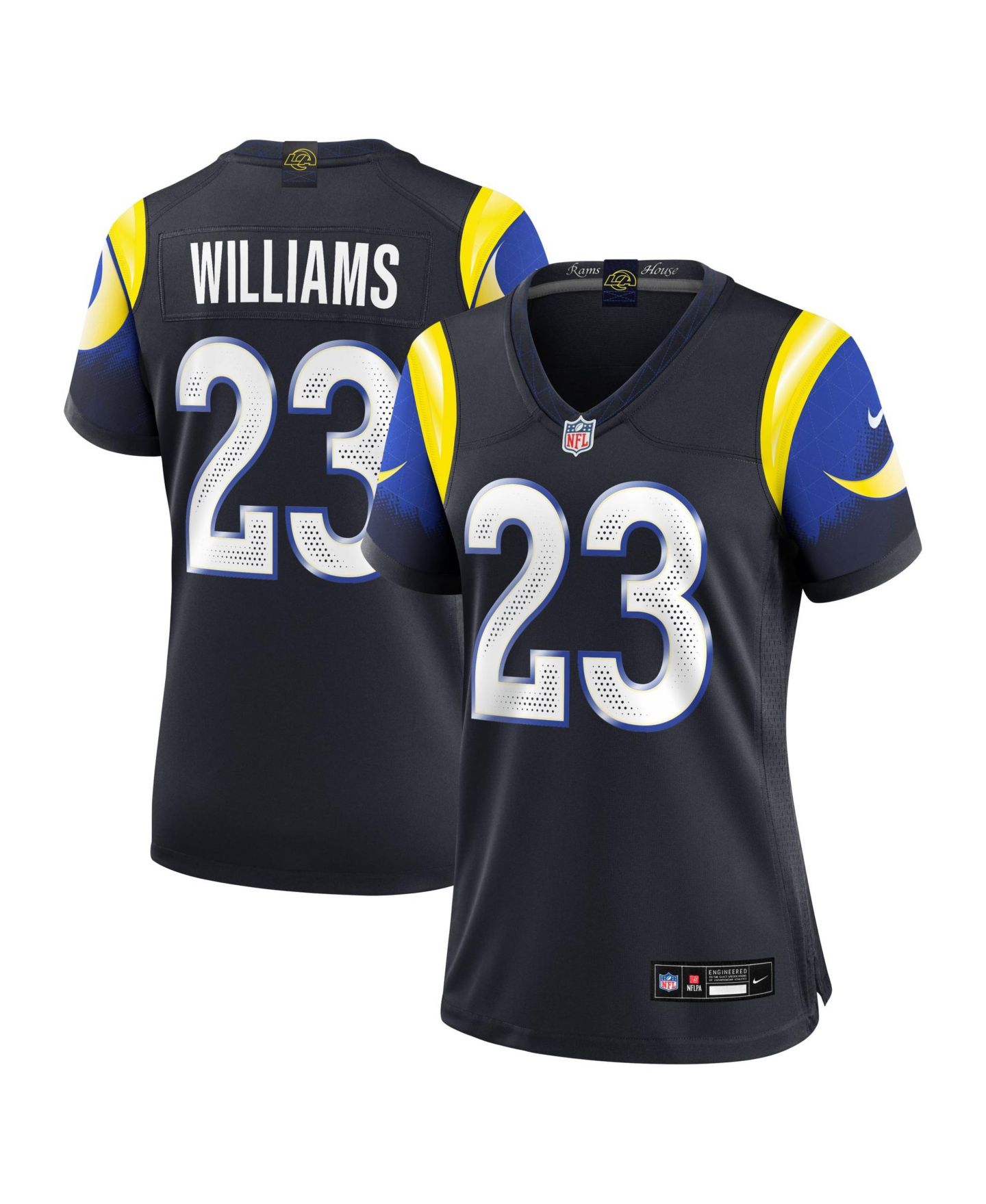 Женский топ Nike Kyren Williams Dark Blue Los Angeles Rams Rivalries Collection Game Jersey — фото 1
