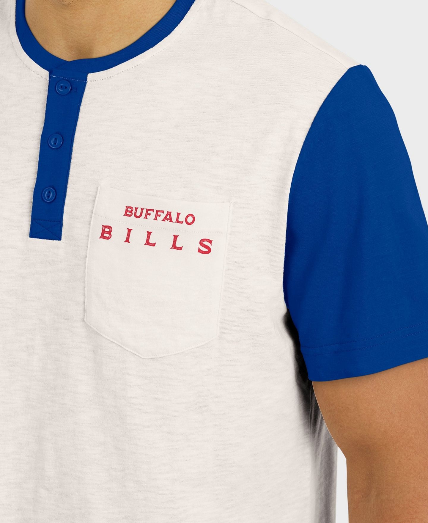 Мужская футболка Darius Rucker Collection By Fanatics Cream Buffalo Bills Henley Colorblock Slub Pocket — фото 6