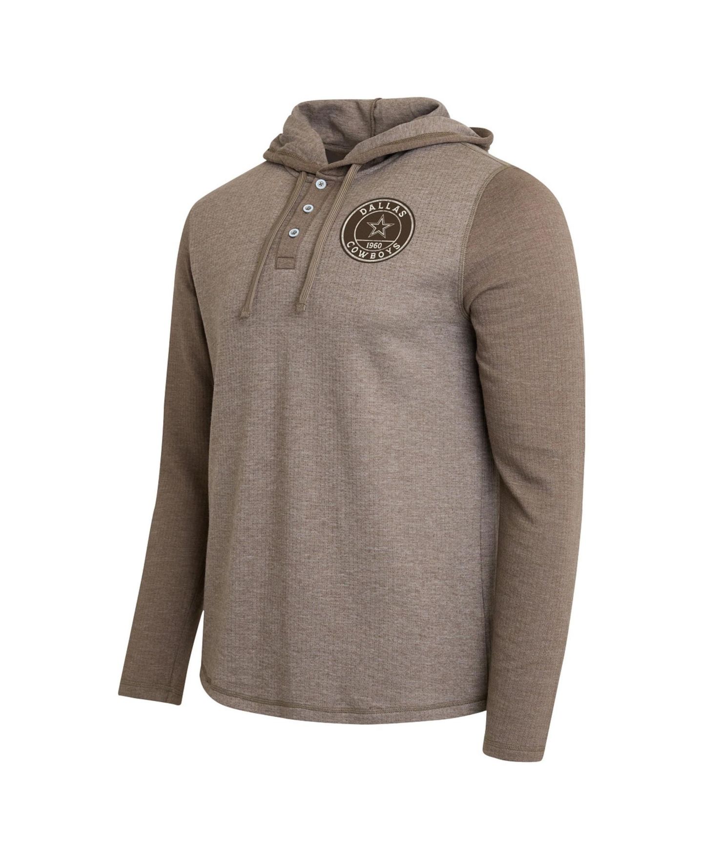 Мужская футболка Darius Rucker Collection By Fanatics Tan/Brown Dallas Cowboys Knit Hooded Henley Long-Sleeve — фото 3