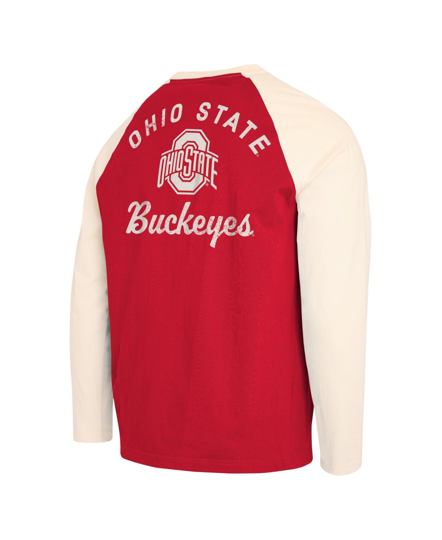 Мужская футболка Darius Rucker Collection By Fanatics Scarlet/Cream Ohio State Buckeyes Henley Long-Sleeve — фото 4