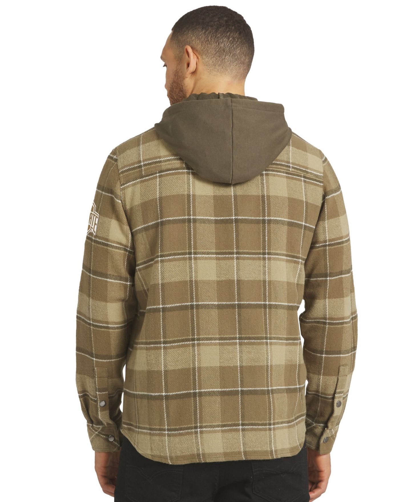 Мужские куртки Darius Rucker Collection By Fanatics Brown/Olive Ohio State Buckeyes Woven Hooded Full-Snap Shacket — фото 2
