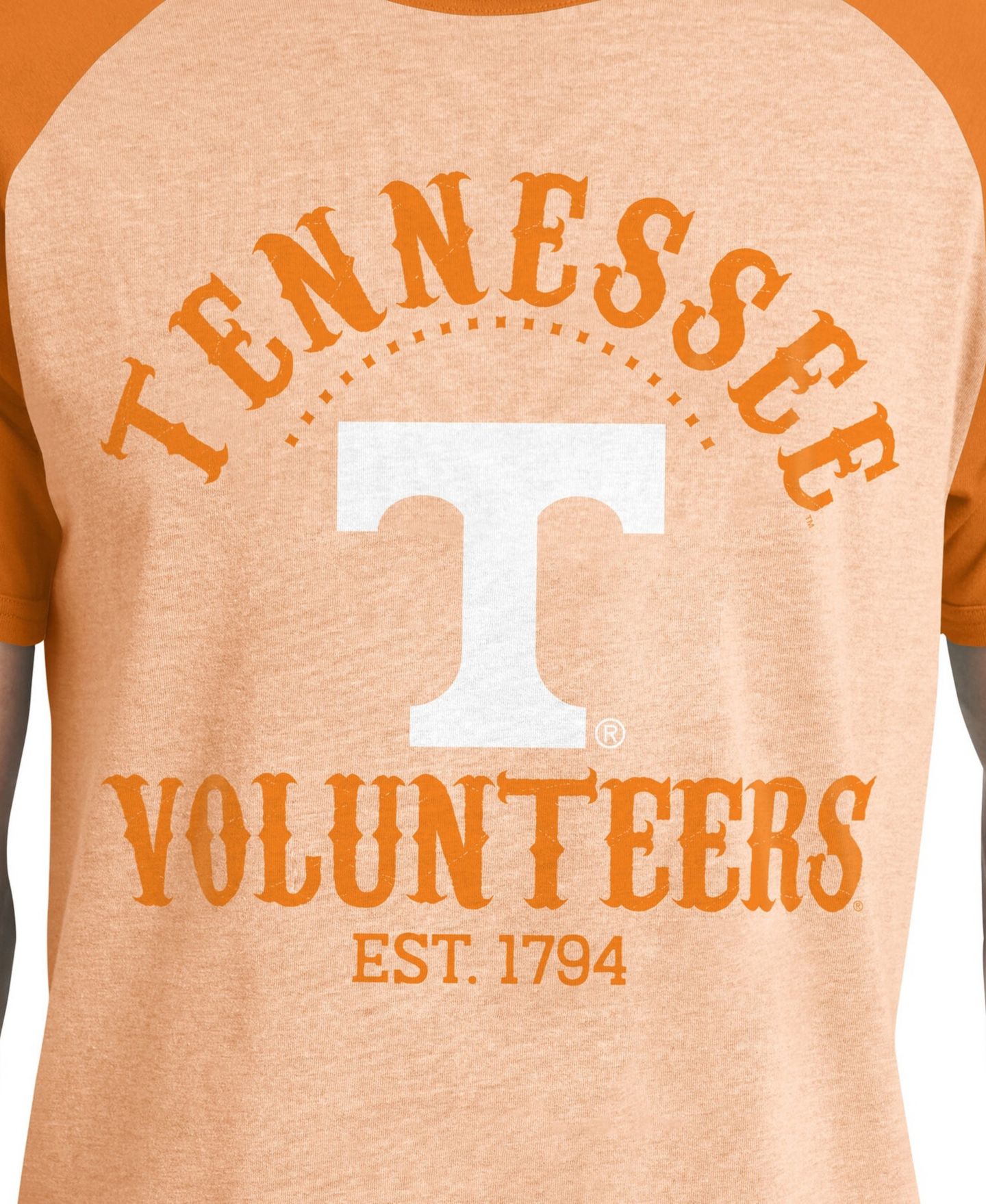 Мужская футболка Darius Rucker Collection By Fanatics Tennessee Orange Tennessee Volunteers Raglan — фото 5