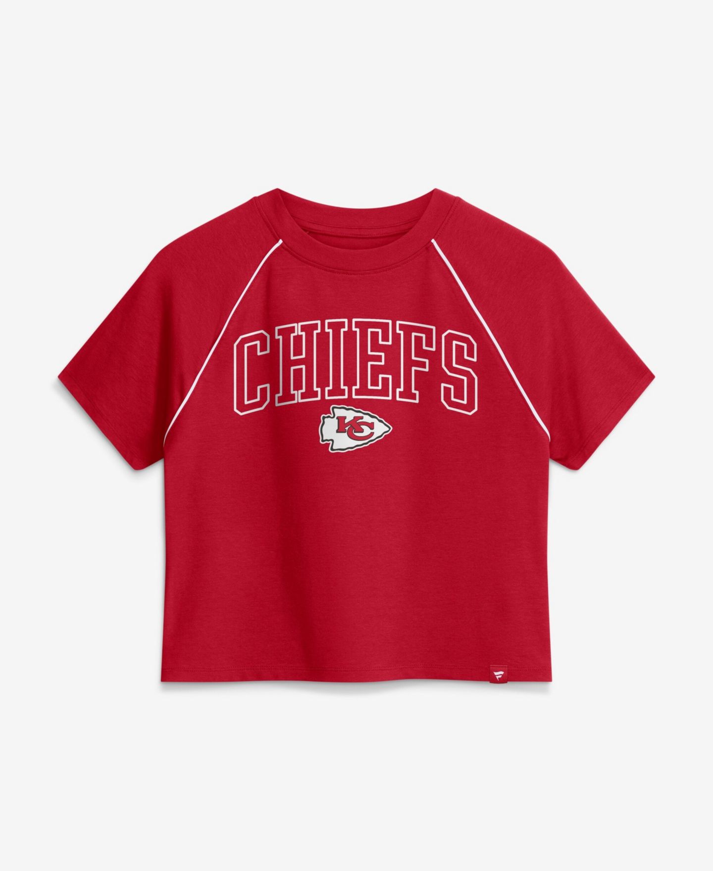 Женский топ Fanatics Red Kansas City Chiefs Offensive Scheme Raglan Tri-Blend Cropped — фото 2