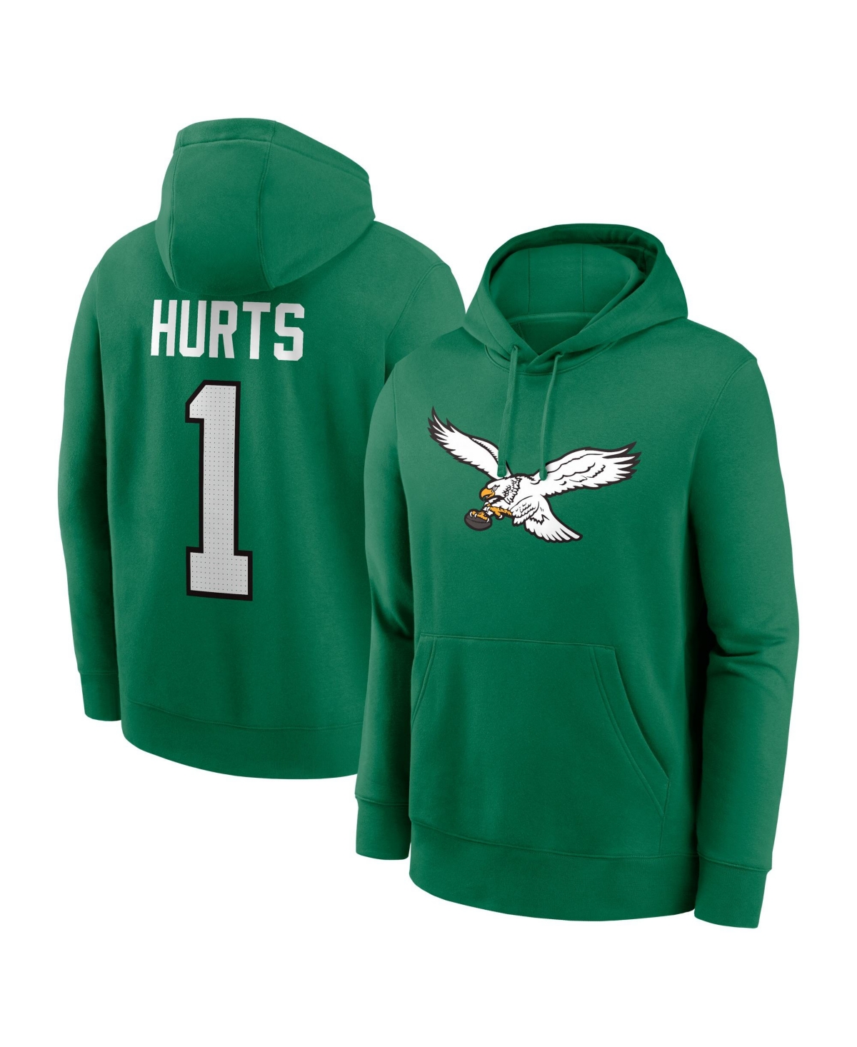 Nike Men's Jalen Hurts Kelly Green Philadelphia Eagles Name & Number Hoodie - Kelly Green