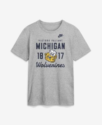 Men's Gray Michigan Wolverines Legacy Stacked Established T-Shirt