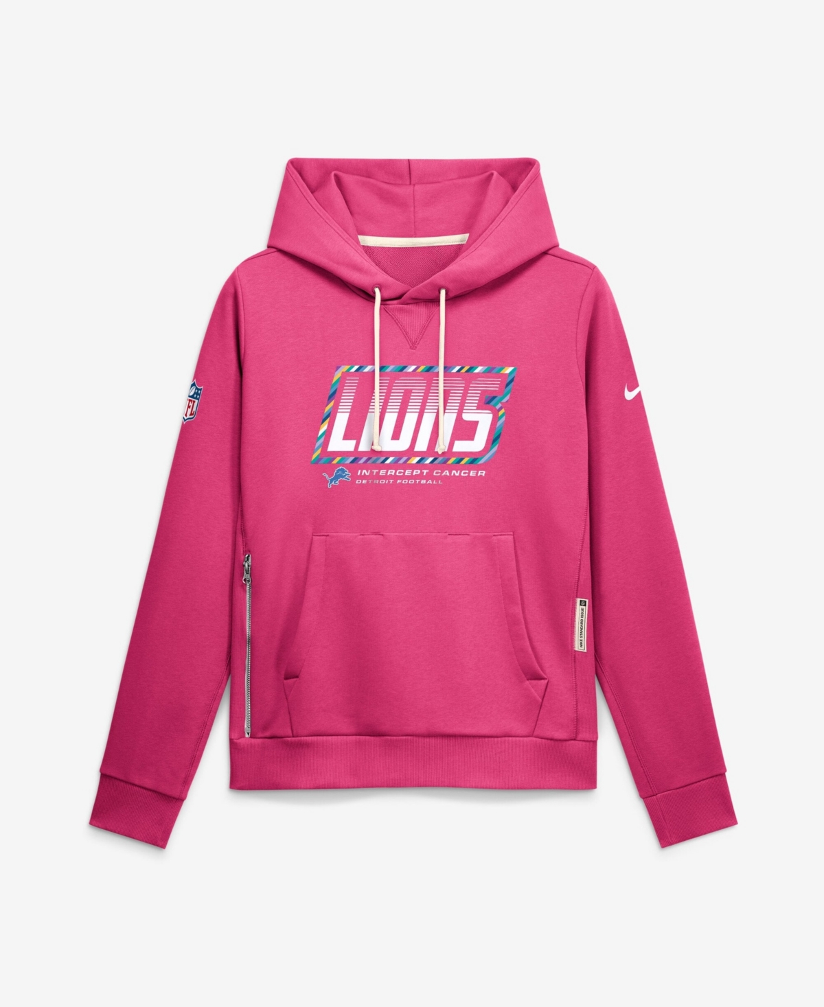 Nike Women's Pink Detroit Lions 2026 Nfl Crucial Catch Sideline Standard Issue Dri-fit Pullover Hoodie - Pink