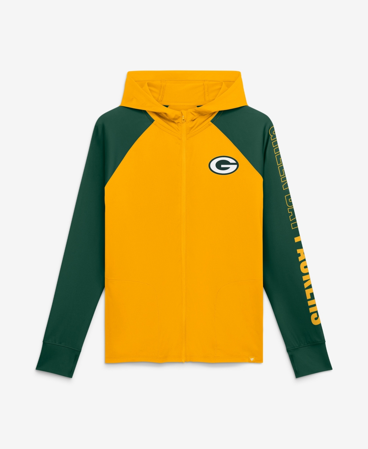 Fanatics Women's Yellow/Green Bay Packers Cornerback Blitz Raglan Full-Zip Hoodie - Yellow, Green