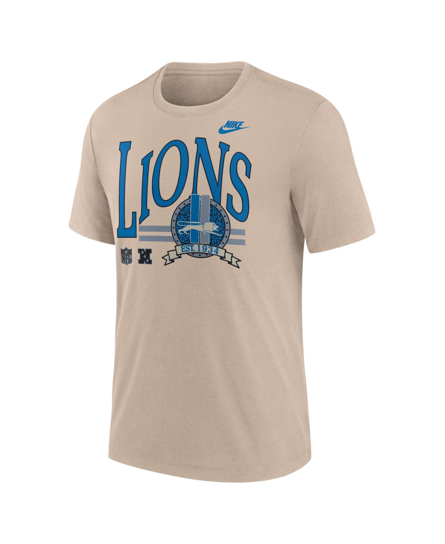 Мужская футболка Nike Sand Detroit Lions Rewind Tri-Blend — фото 4