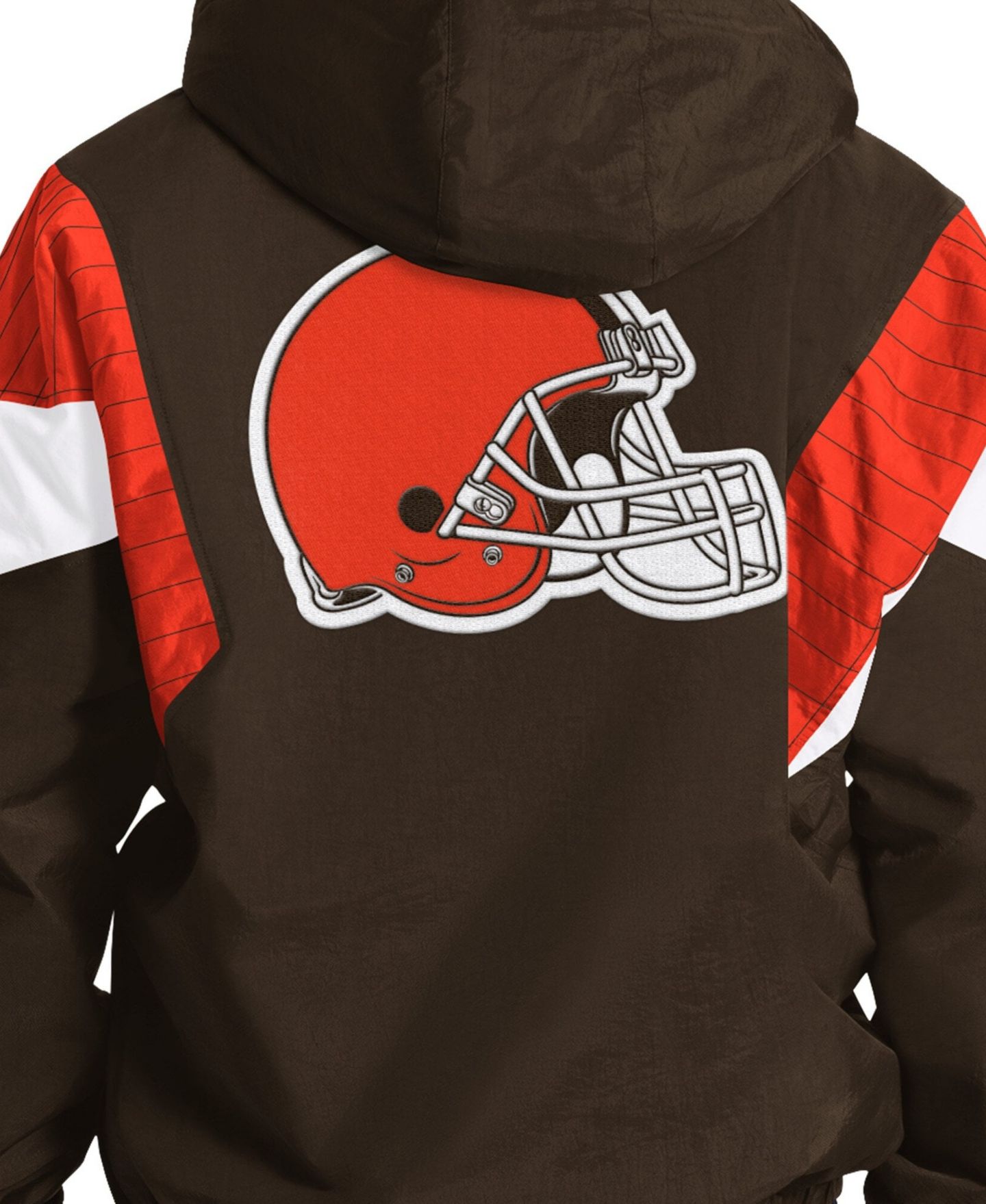 Мужская куртка Starter Brown Cleveland Browns The Throwback Half-Zip Hooded — фото 6