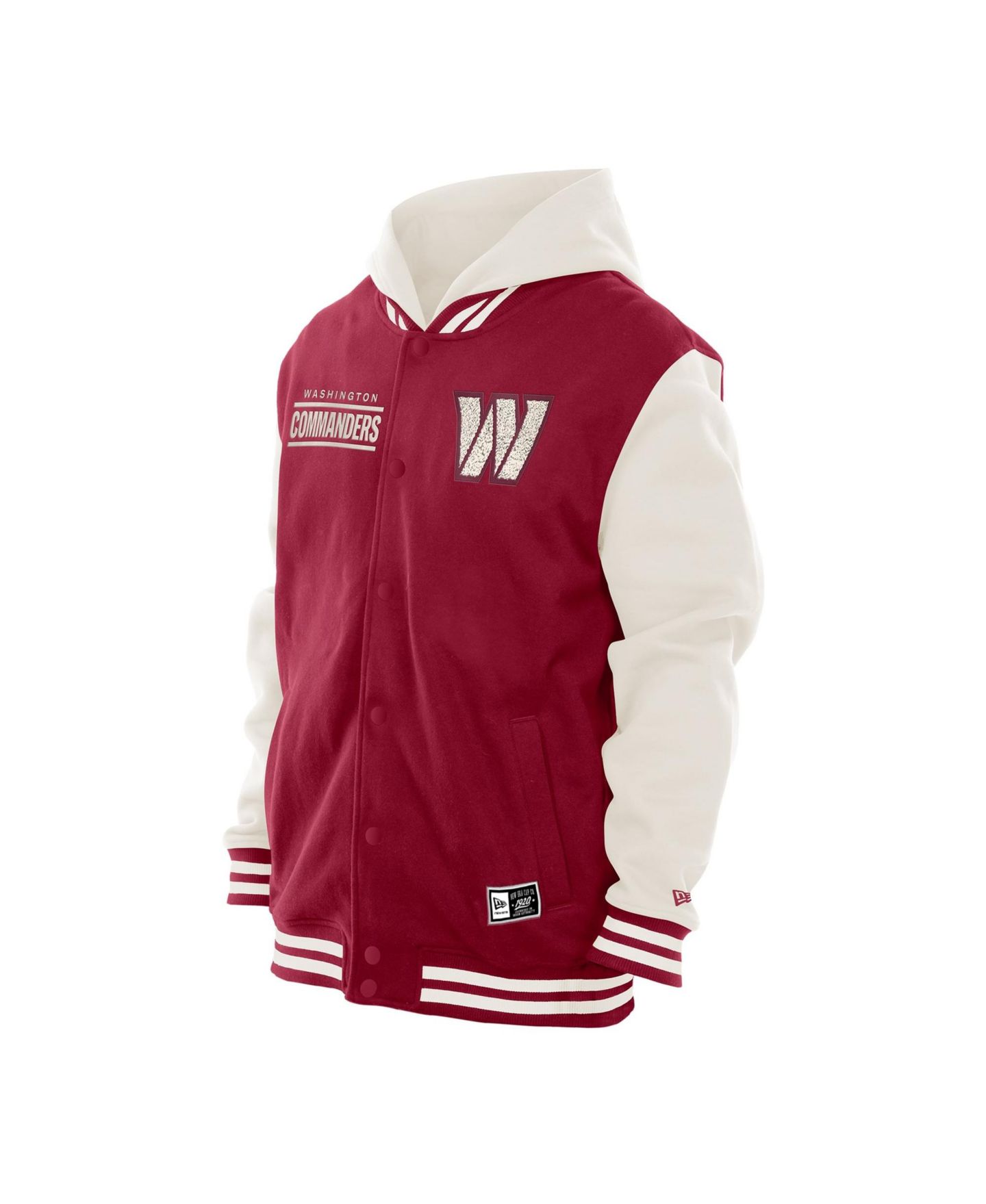 Мужская куртка New Era Burgundy/Cream Washington Commanders Full-Snap Fleece Hooded — фото 3