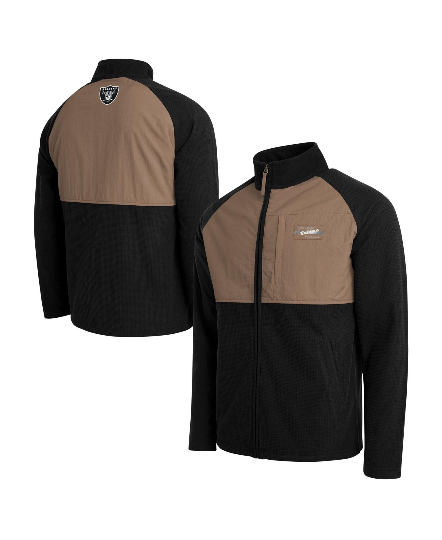 Мужская куртка Darius Rucker Collection By Fanatics Black/Tan Las Vegas Raiders Full-Zip Raglan — фото 1