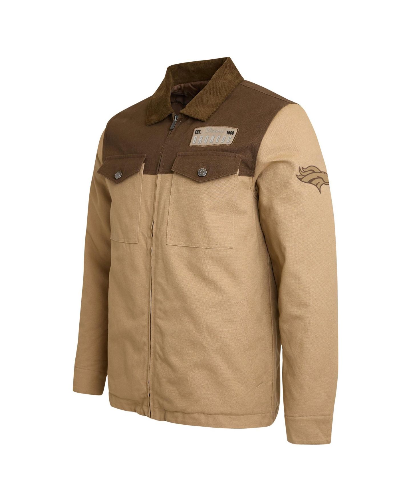 Мужская куртка Darius Rucker Collection By Fanatics Tan/Brown Denver Broncos Full-Zip Canvas — фото 4