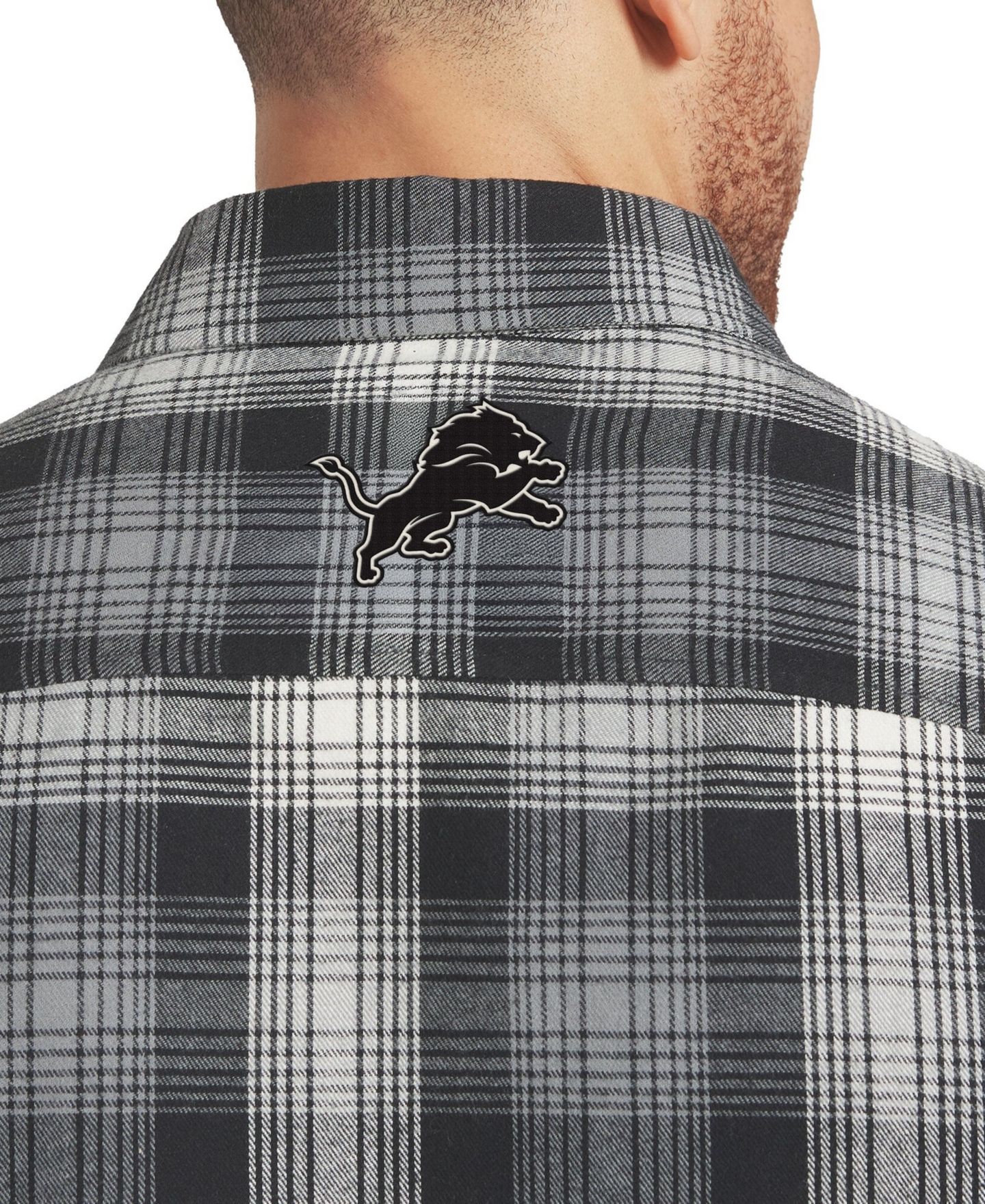 Мужская рубашка Darius Rucker Collection By Fanatics Black Detroit Lions Plaid Button-Up Flannel — фото 6