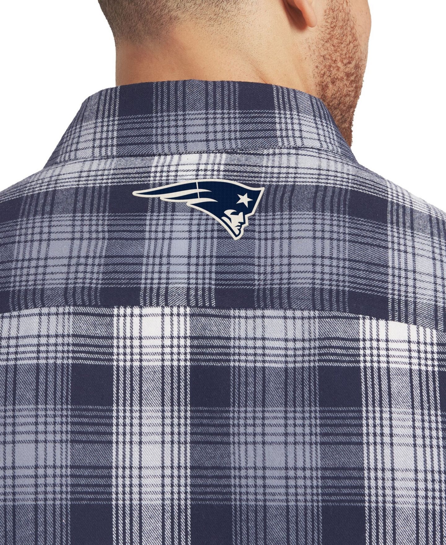 Мужская рубашка Darius Rucker Collection By Fanatics Navy New England Patriots Plaid Button-Up Flannel — фото 6