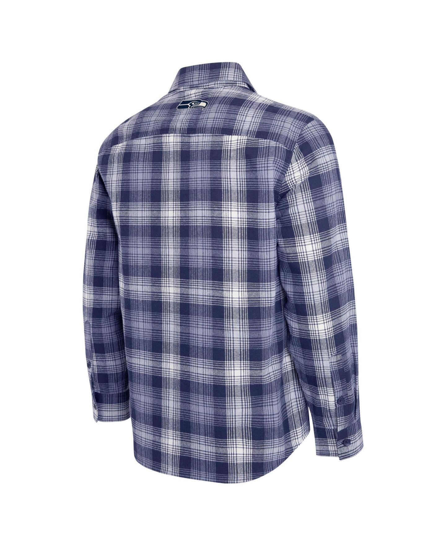 Мужская рубашка Darius Rucker Collection By Fanatics College Navy Seattle Seahawks Plaid Button-Up Flannel — фото 4