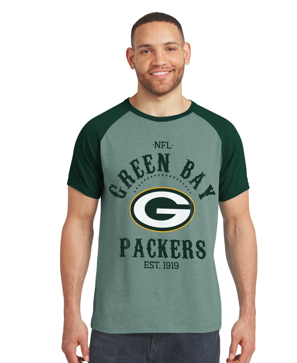 Darius Rucker Collection By Fanatics Men's Green Bay Packers Raglan T-Shirt - Green