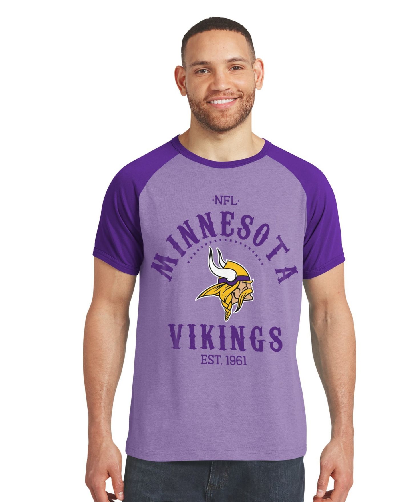 Мужская футболка Darius Rucker Collection By Fanatics Purple Minnesota Vikings Raglan — фото 1