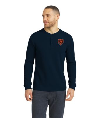 Men's Navy Chicago Bears Waffle-Knit Henley Long-Sleeve T-Shirt