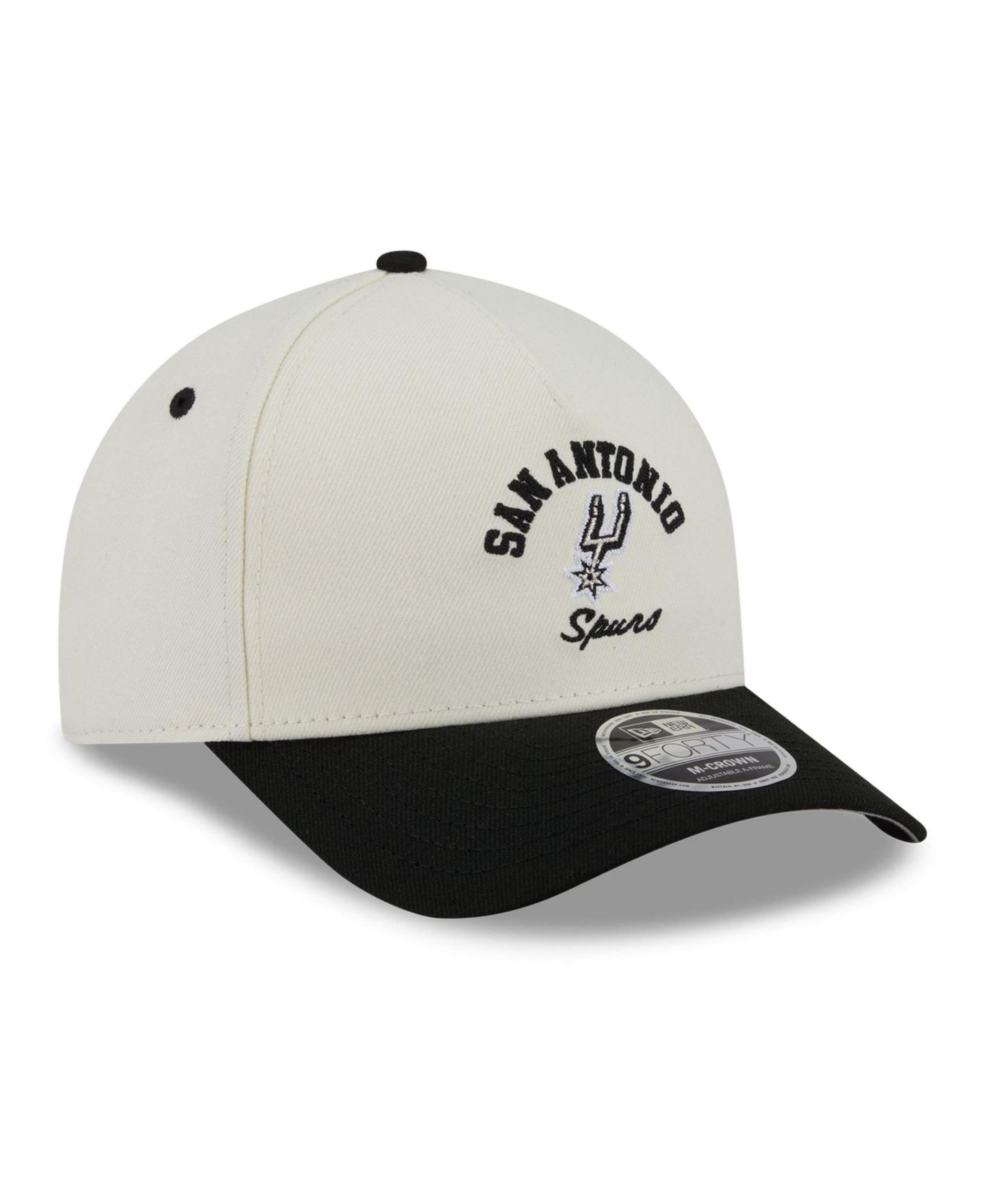 Мужская кепка New Era White/Black San Antonio Spurs Arch 9FORTY A-Frame M-Crown Adjustable Hat — фото 3