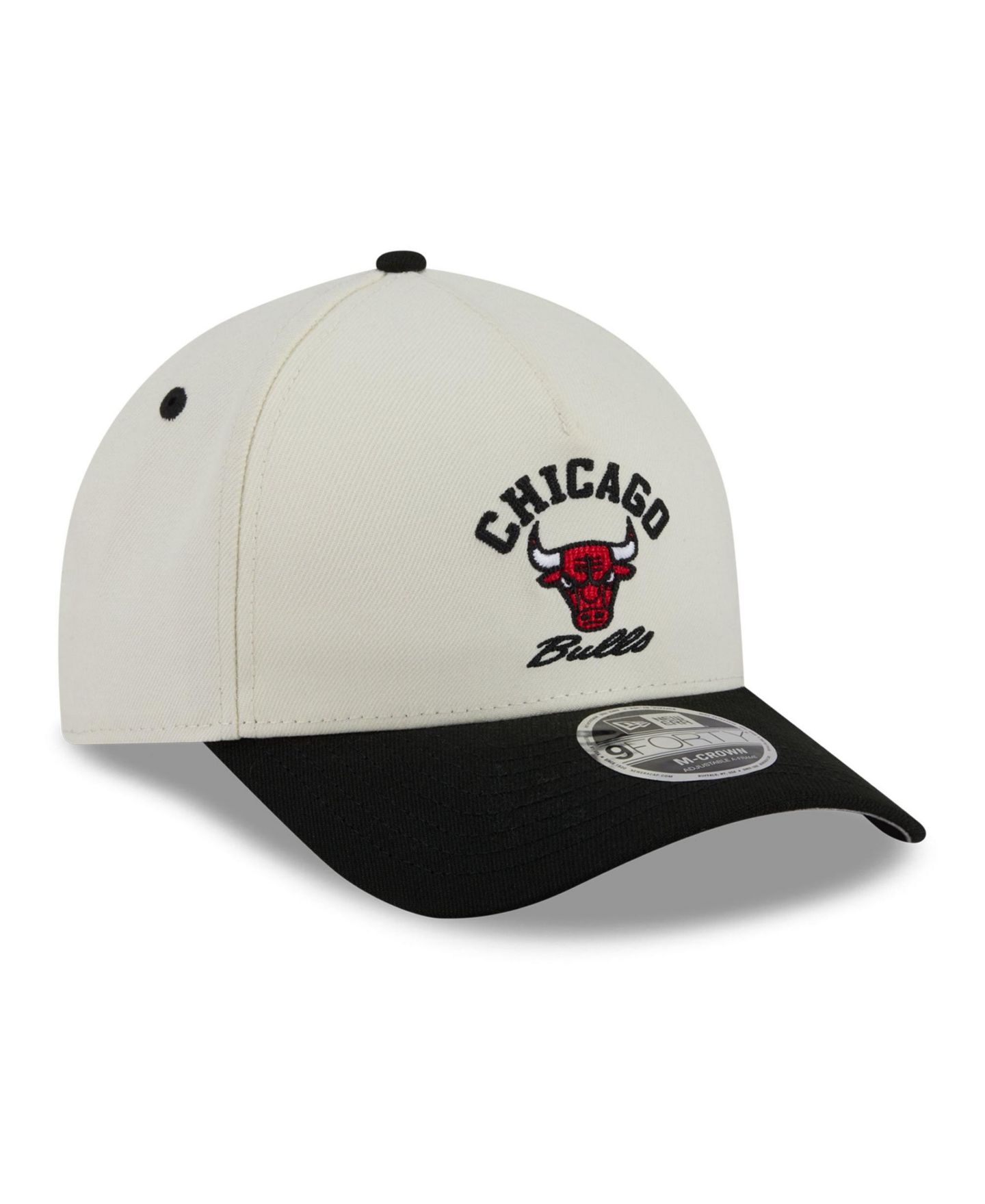 Мужская кепка New Era Black/White Chicago Bulls Arch 9FORTY A-Frame M-Crown Adjustable Hat — фото 3