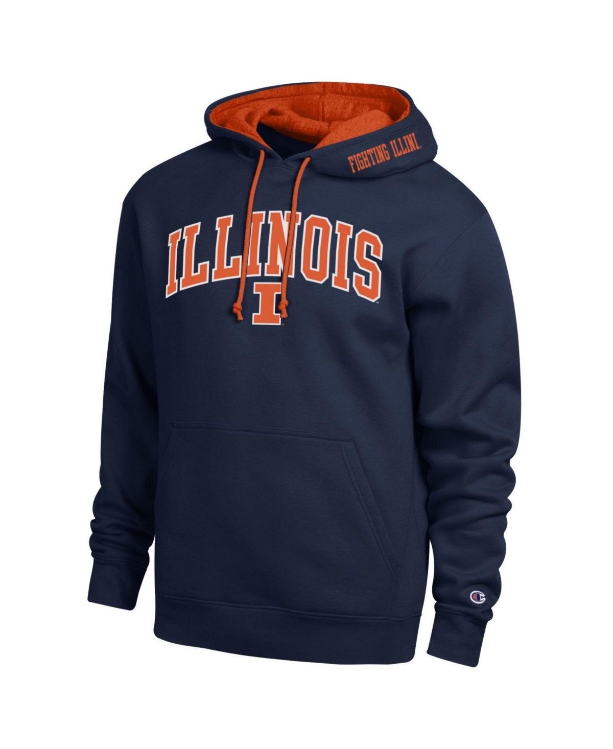 Champion Men's Navy Illinois Fighting Illini Arch Tackle Twill Hoodie - Navy