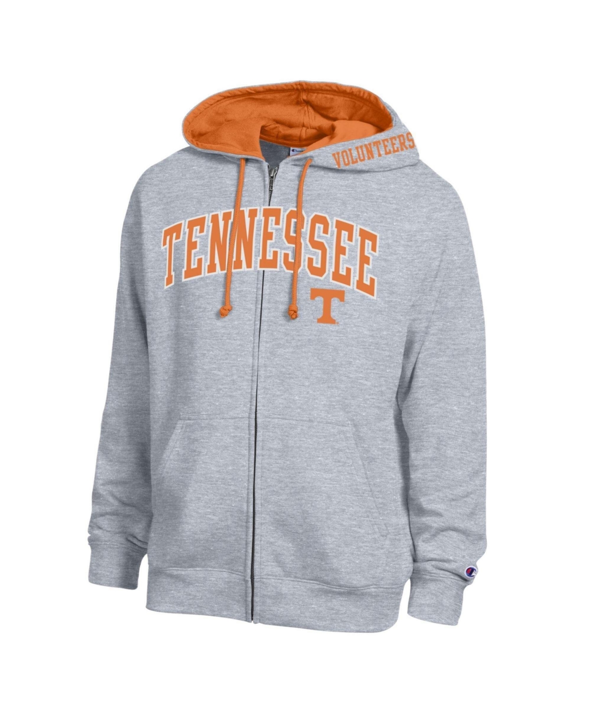 Champion Men's Heather Gray Tennessee Volunteers Arch Logo Full-Zip Fleece Hoodie - Heather Gray