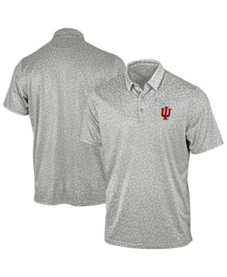 Men's Gray Indiana Hoosiers Mono Floral Polo Shirt