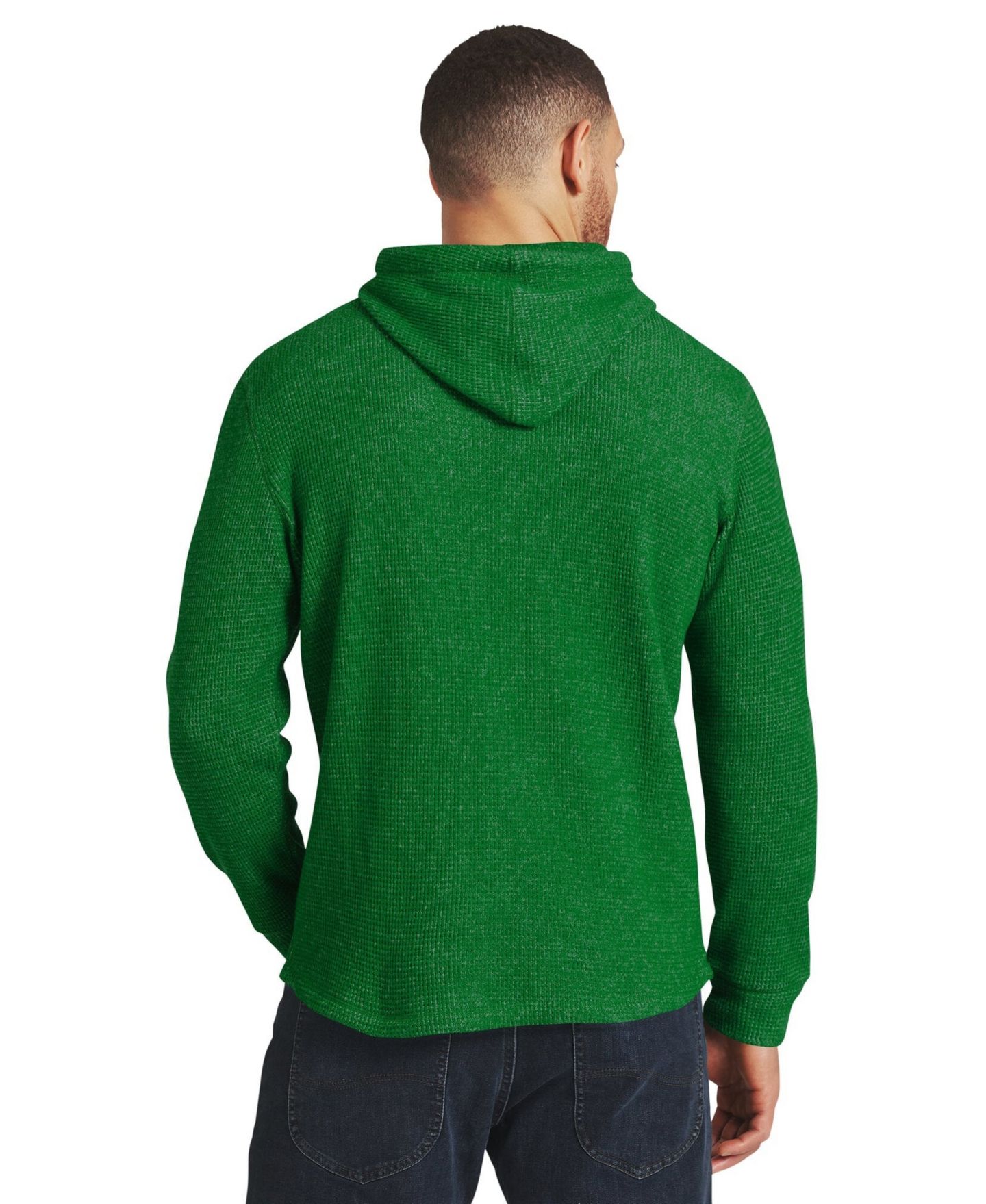 Мужская футболка Darius Rucker Collection By Fanatics Kelly Green Philadelphia Eagles Waffle Knit Hooded Tri-Blend Long-Sleeve — фото 2