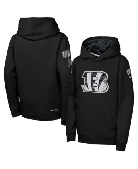 Детское худи Nike Black Cincinnati Bengals 2026 Salute to Service Club Fleece Pullover