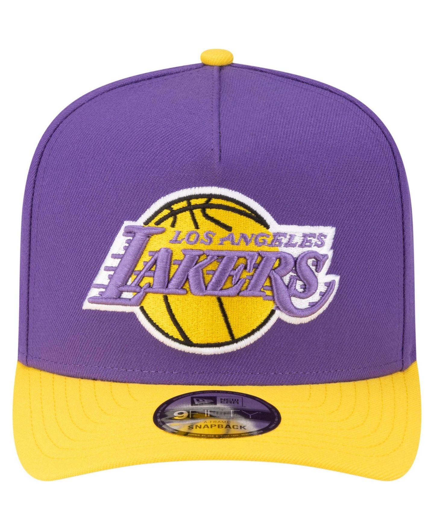 Мужская кепка New Era Purple/Gold Los Angeles Lakers 80s Throwback A-Frame 9FIFTY Snapback Hat — фото 2