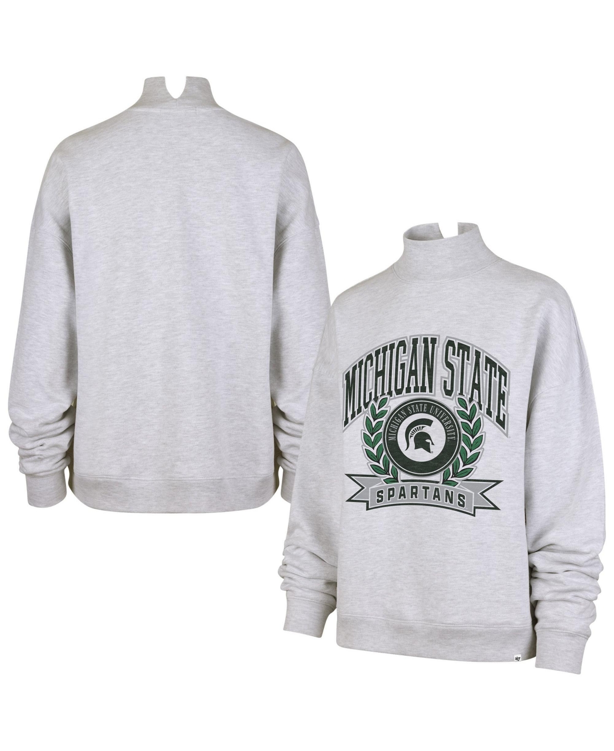 '47 Brand Women's Gray Michigan State Spartans Laurel Arch Mock Neck Sweatshirt - Gray