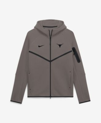 Men's Stone Texas Longhorns Tech Fleece Raglan Full-Zip Windrunner Hoodie