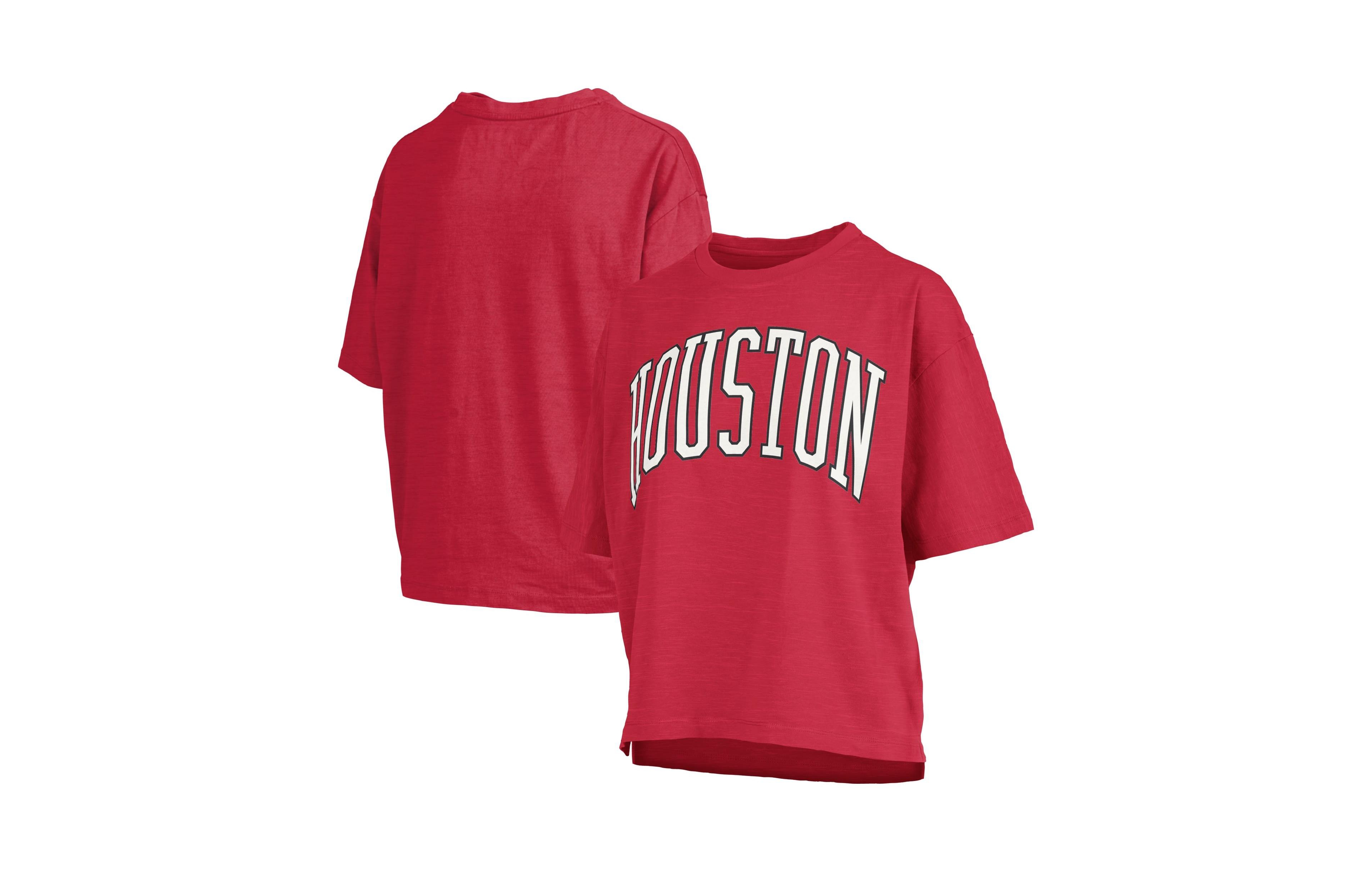 Pressbox Women's Red Houston Cougars Oversized Nelson Arch Over Logo Slub T-Shirt