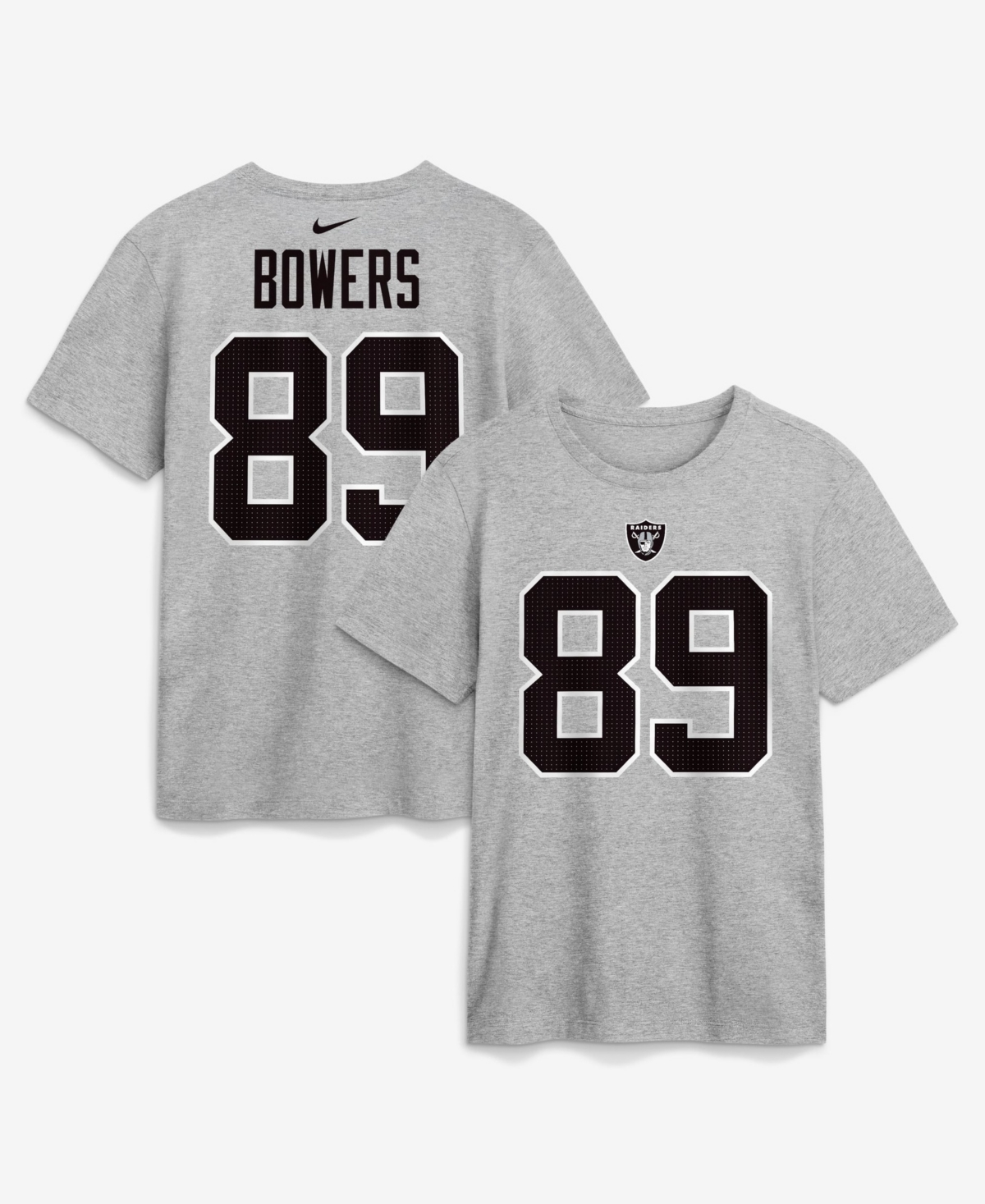 Nike Men's Brock Bowers Heather Gray Las Vegas Raiders Name & Number T-Shirt - Heather Gray