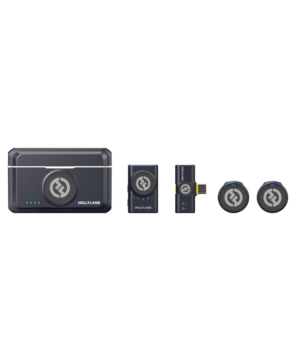 Hollyland Lark M2 Mini Combo 2-Person Wireless Mic System - Shine charcoal