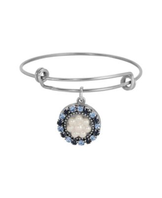 Crystal and Imitation Pearl Round Drop Bracelet