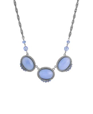 Moonstone and Crystal Oval Necklace