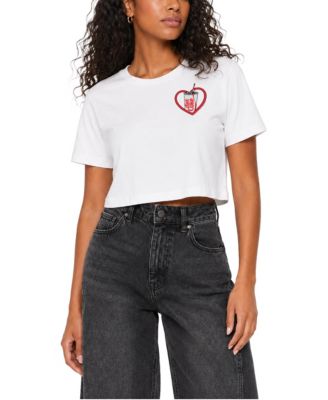 Women's Heart Cropped Graphic T-Shirt