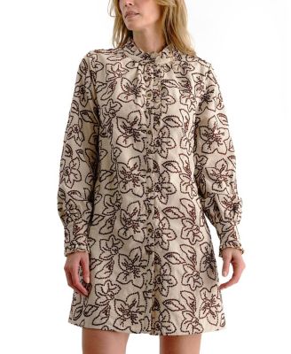 Women's Ramona Long-Sleeve Floral-Embroidered Mini Dress