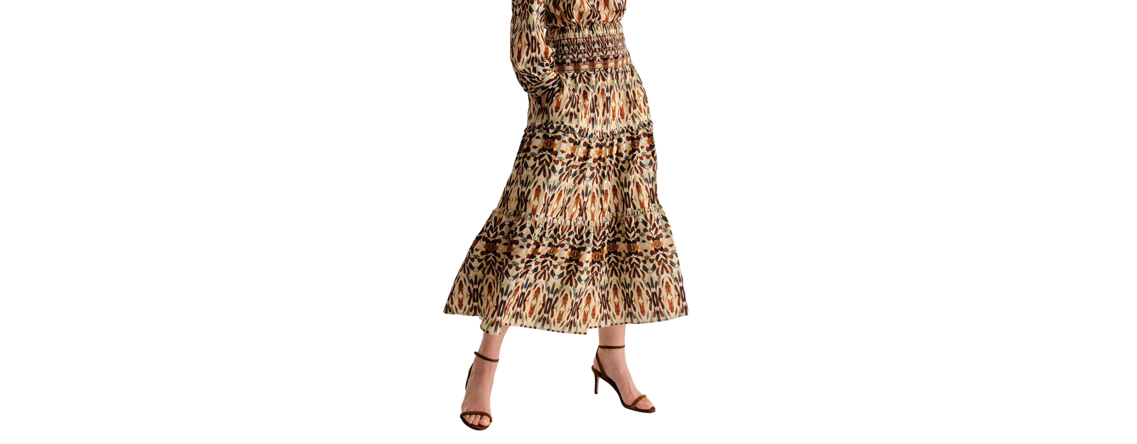 Cartolina Women's Kylie Smocked Midi Skirt