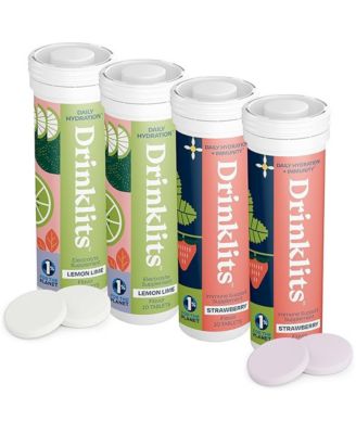 Lemon Lime and Strawberry Flavored Hydration Tablets 4 Tubes 40 Servings