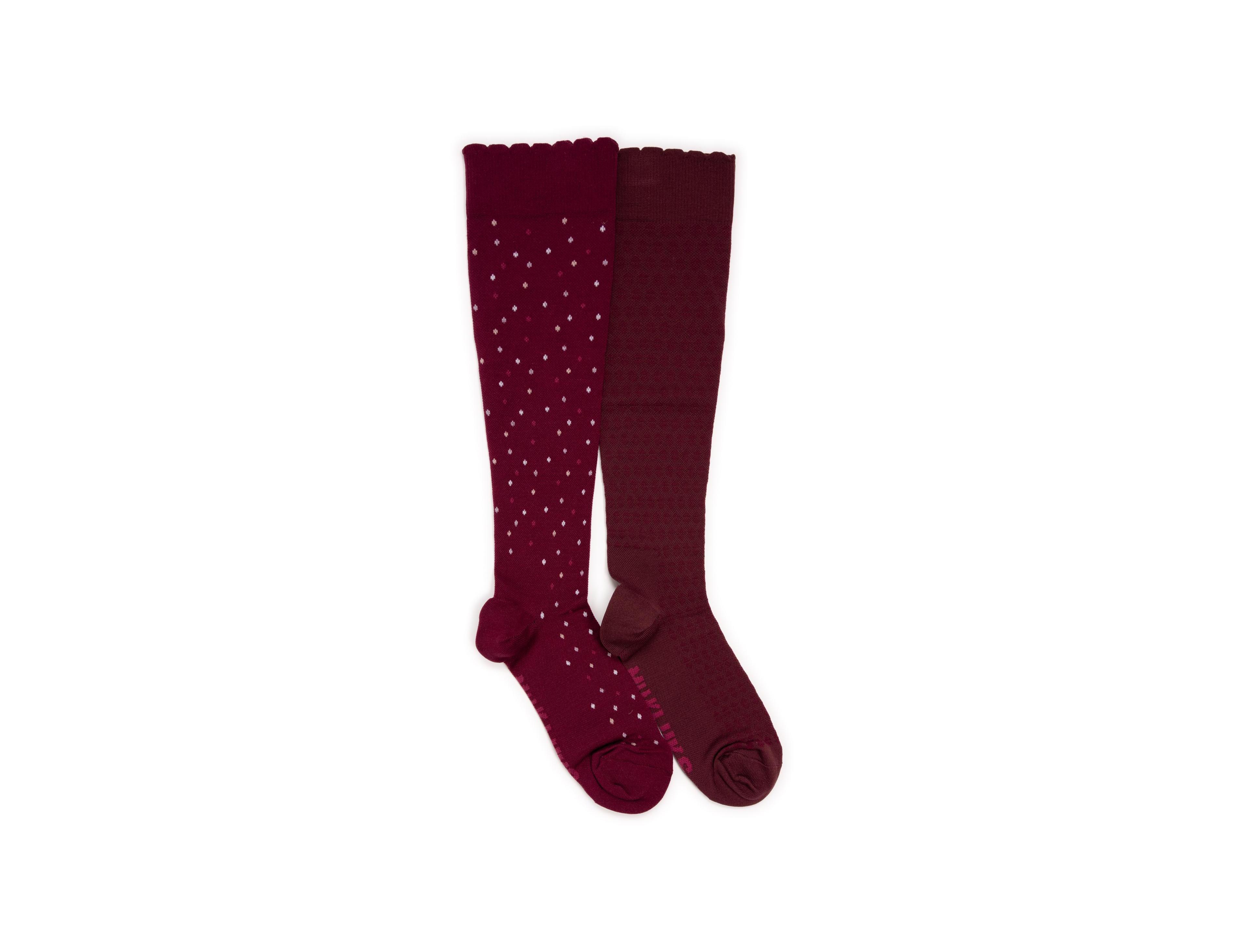 Muk Luks Women's Compression Knee-High Socks, 2-Pair