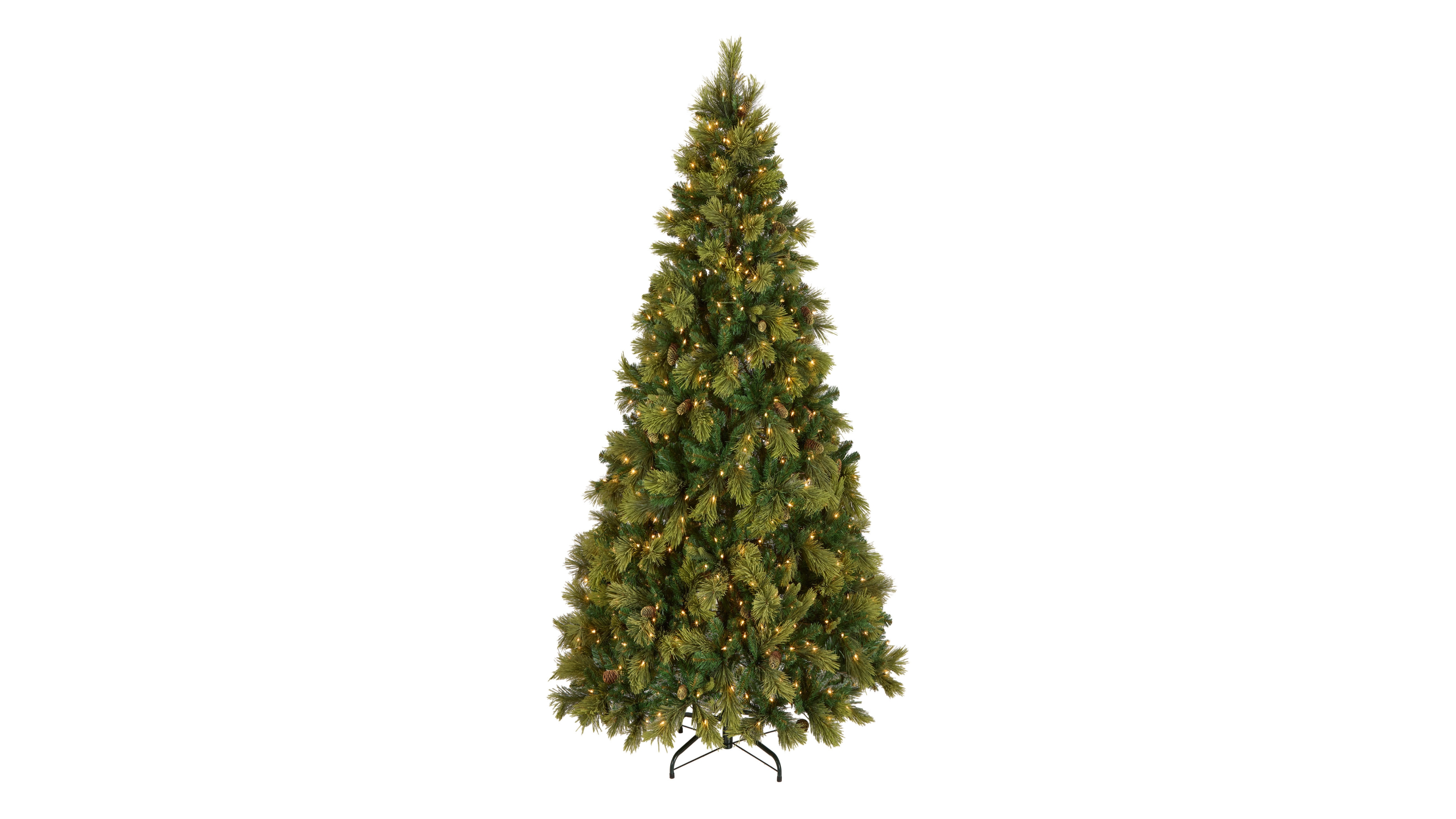 National Tree Company 7' Carolina Pine Hinged Tree with 700 Clear Lights