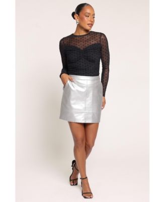 Women's Carly A-Line Faux Leather Mini Skirt