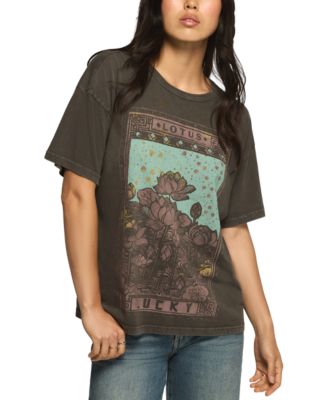 Women's Lotus Oversized Graphic Short-Sleeve T-Shirt