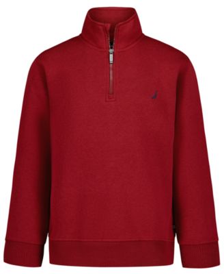 Boys' 8-20 Solid Quarter-Zip Mock Neck Long-Sleeve Sweatshirt