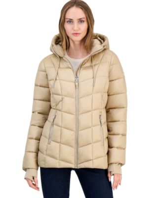 Women's Packable Hooded Drawstring Puffer Jacket