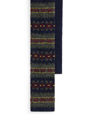 Men's Fair Isle-Inspired Knit Wool Tie